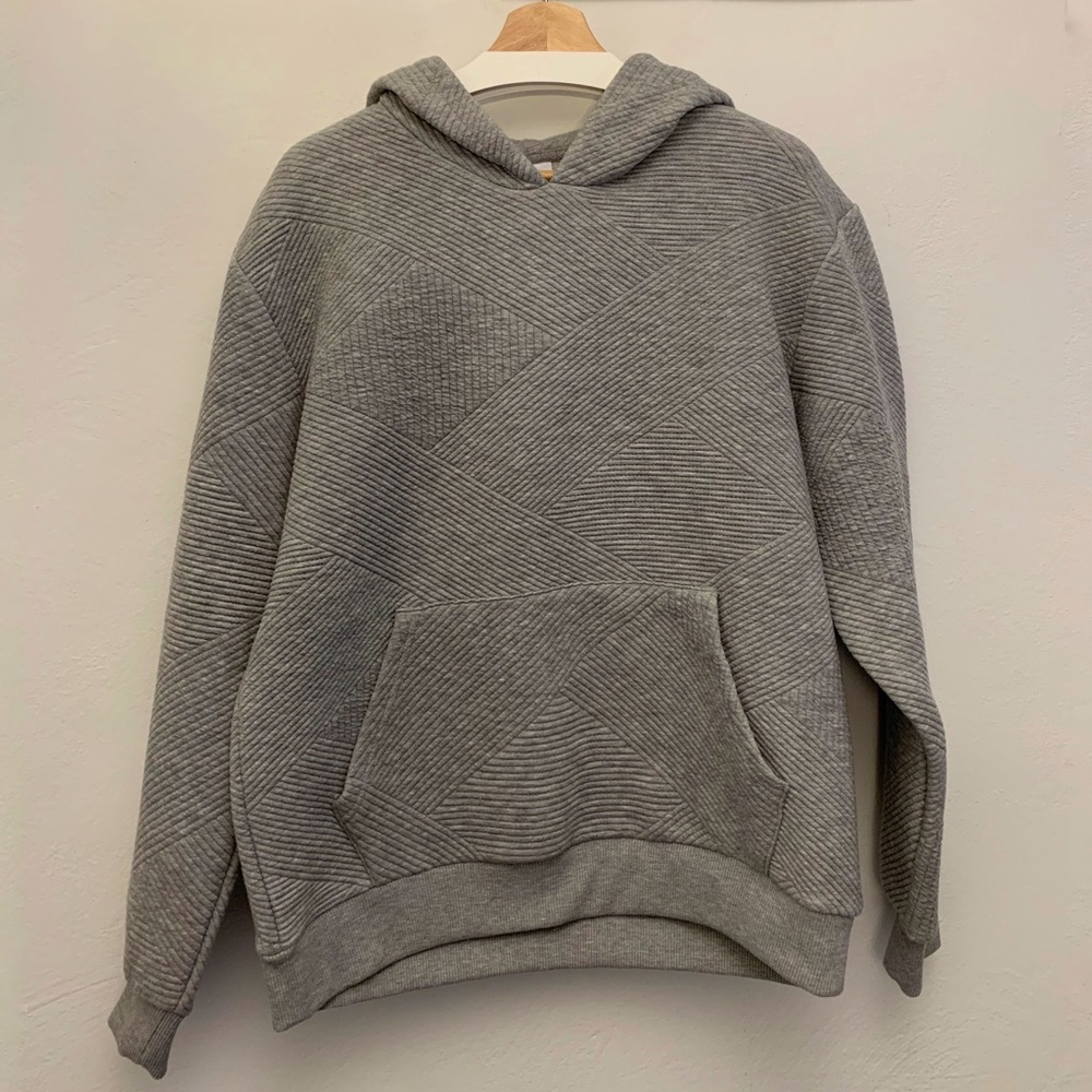 NWT Zara Man Gray Quilted Hoodie